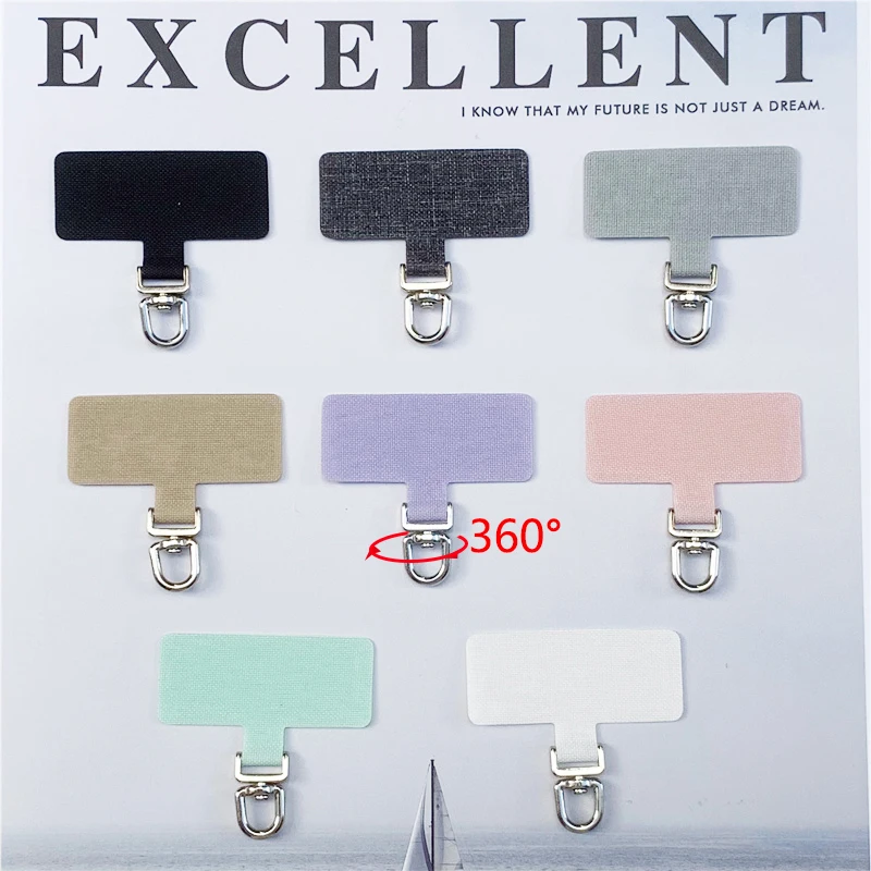 2/3/4Pcs Upgrated 360° Rotatable Phone Lanyard Patch Rectangle Nylon Tether Tab Gasket Phone Case Chain Safety Connecter Piece