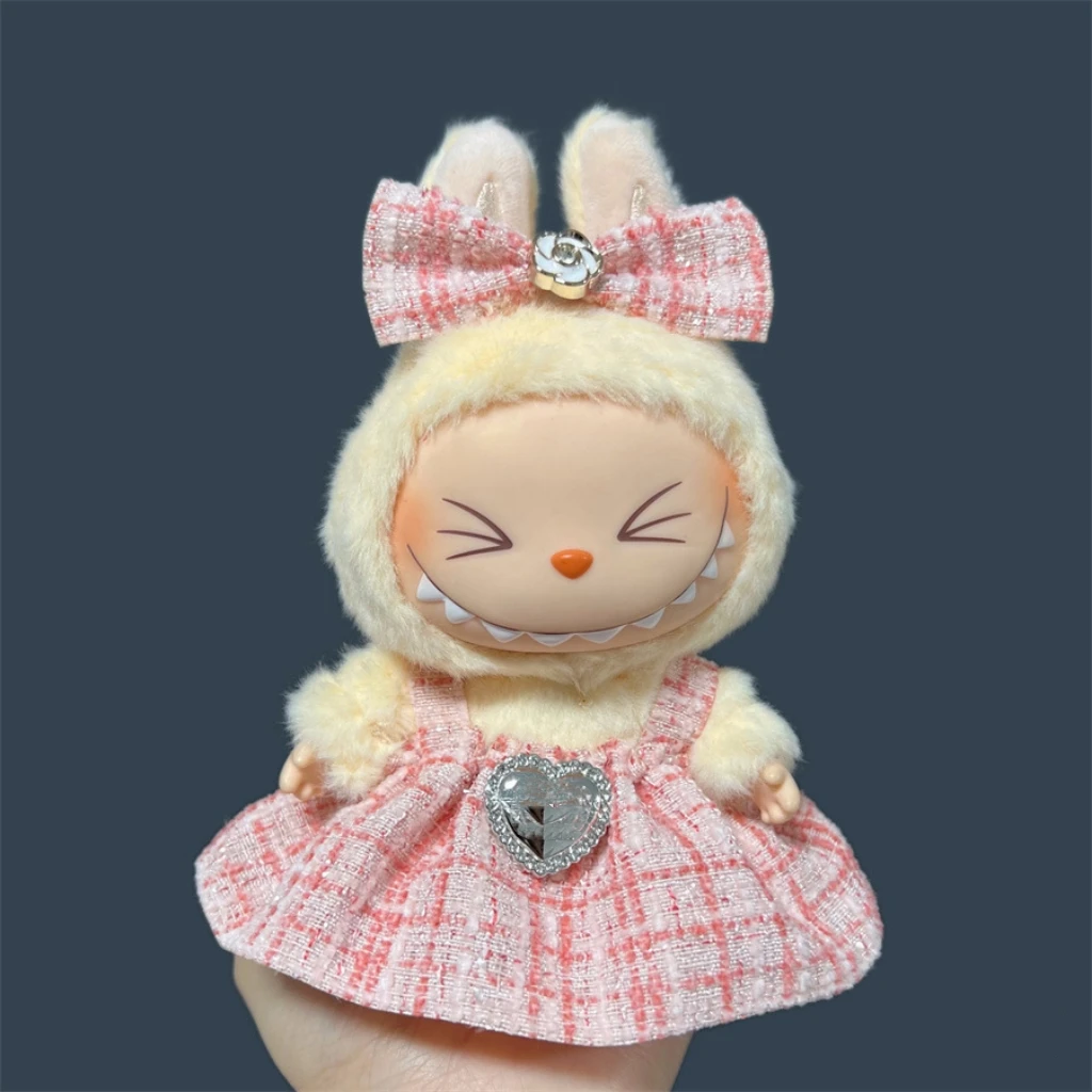 17cm V1V2 Labubu Cloth Sweet Princess Style Skirt for Labubu The Monster Outfit DIY Clothes Accessories High-Quality