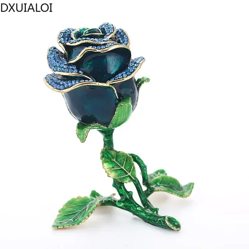 Nordic style Simulation Rose Craft Decoration Home Decor Creative Worker Zinc Alloy Art Gift fairy garden Wedding Gifts