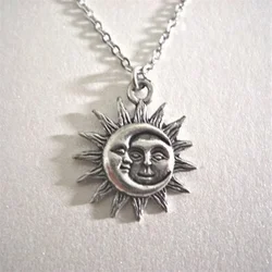 New Sun and Moon Necklace Charm Celestial Jewelry Dainty Love Friendship Soulmate Statement Punk Pendant Gift Fashion Women Men