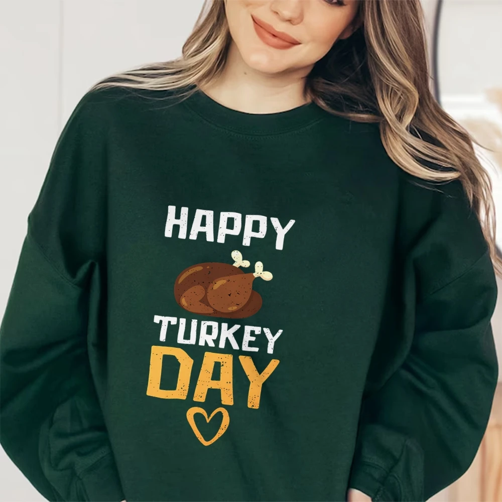 

Happy Turkey Day Unisex Sweatshirt Trendy Graphic Pullover Shirt Cusal Sweatshirt Trendy Long Sleeve Shirt Comfort Crewneck