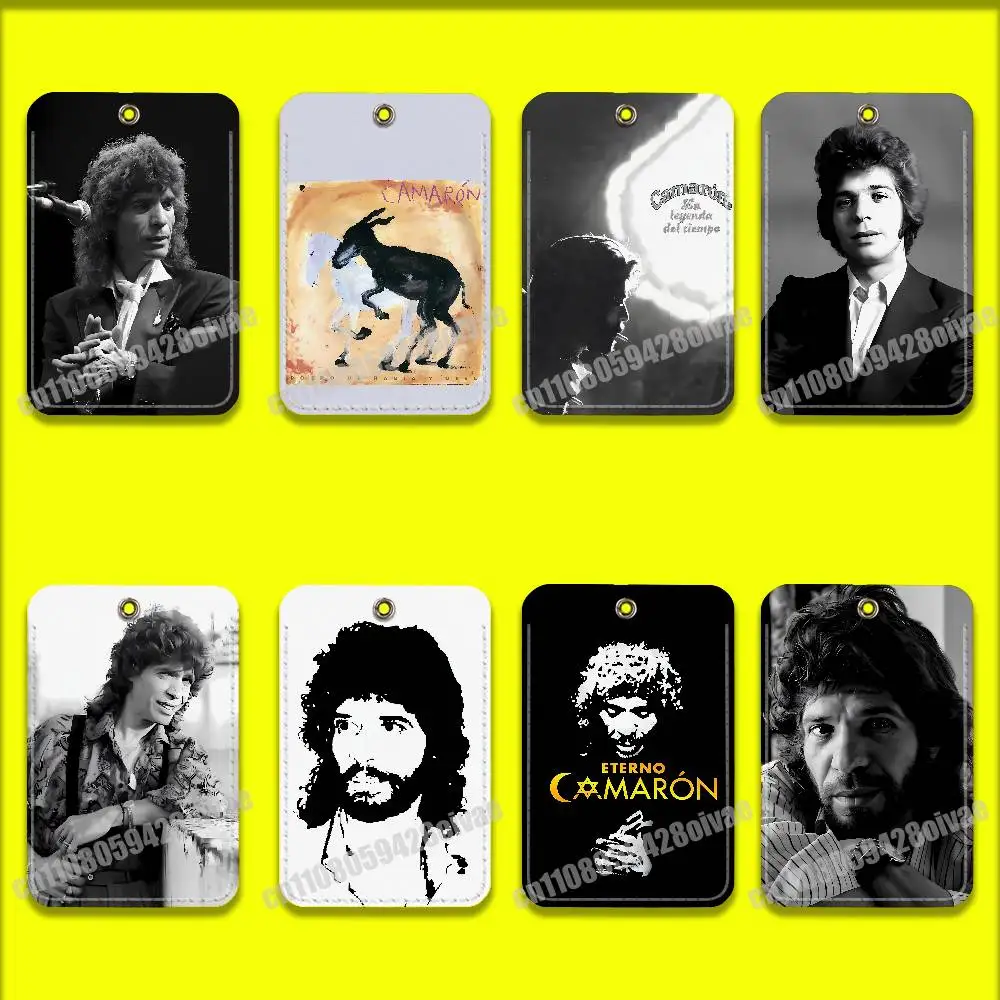 

C-Camaron de la Isla Leyenda Tiempo For ID Clips Credit Bank Subway Card Holder Cover Sleeve Ornament Leather Keychain