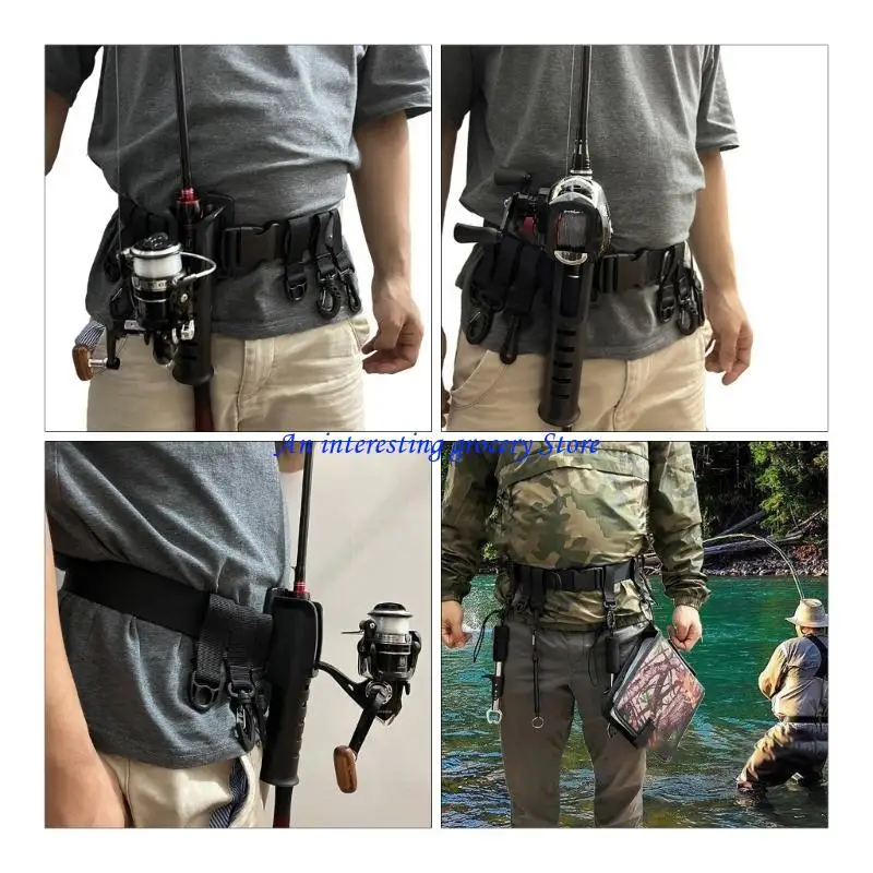 652D Fishing Wader Belt Adjustable Waist Belt Multi-function Fishing Wading Belt with Hook, Fishing Belt Surfing Wading Belt
