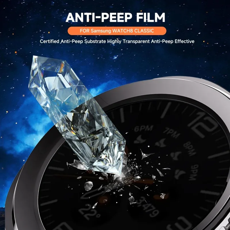 Nueva funda protectora de pantalla de PC de privacidad para Samsung Galaxy Watch 8Classic 46mm carcasa de vidrio templado para Galaxy Watch 8Classic
