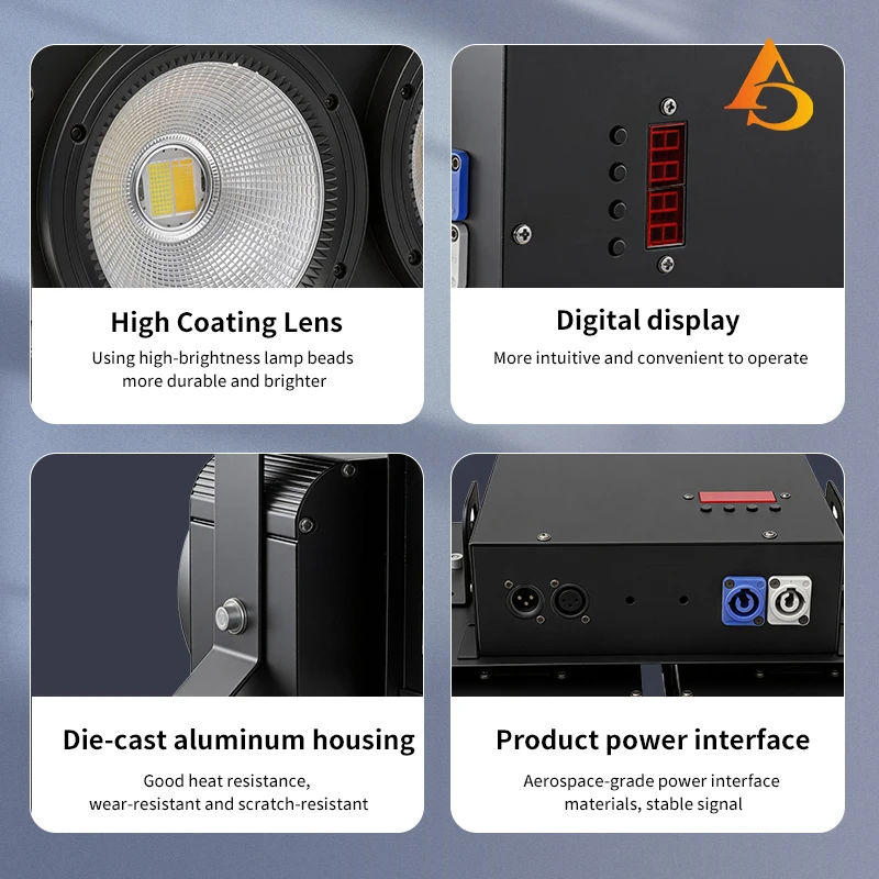 aicpose 4x100W blinder COBStage LightsHigh Brightness DMX512 Controlled LED DJ Disco Lighting System