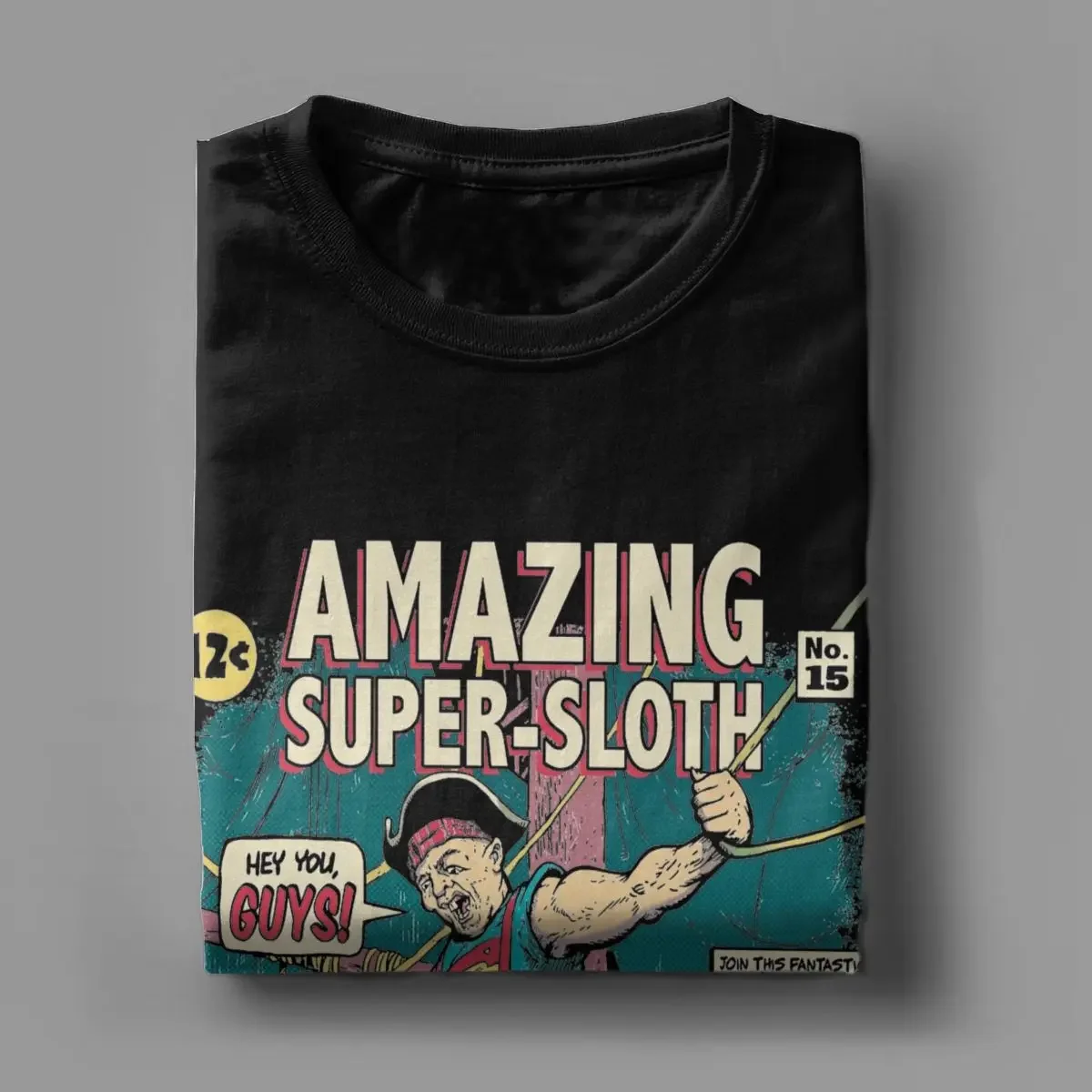 Super Sloth Goonies Men\'s T Shirts Vintage Tee Shirt Short Sleeve Round Collar T-Shirt Cotton Printed Clothing