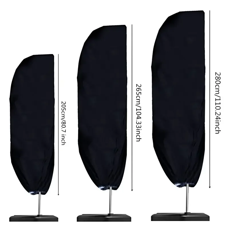 Housse de protection Oxford 420D pour parasol, toutes saisons, imperméable, résistante aux UV, idéale pour patios et terrasses - Housse uniquement