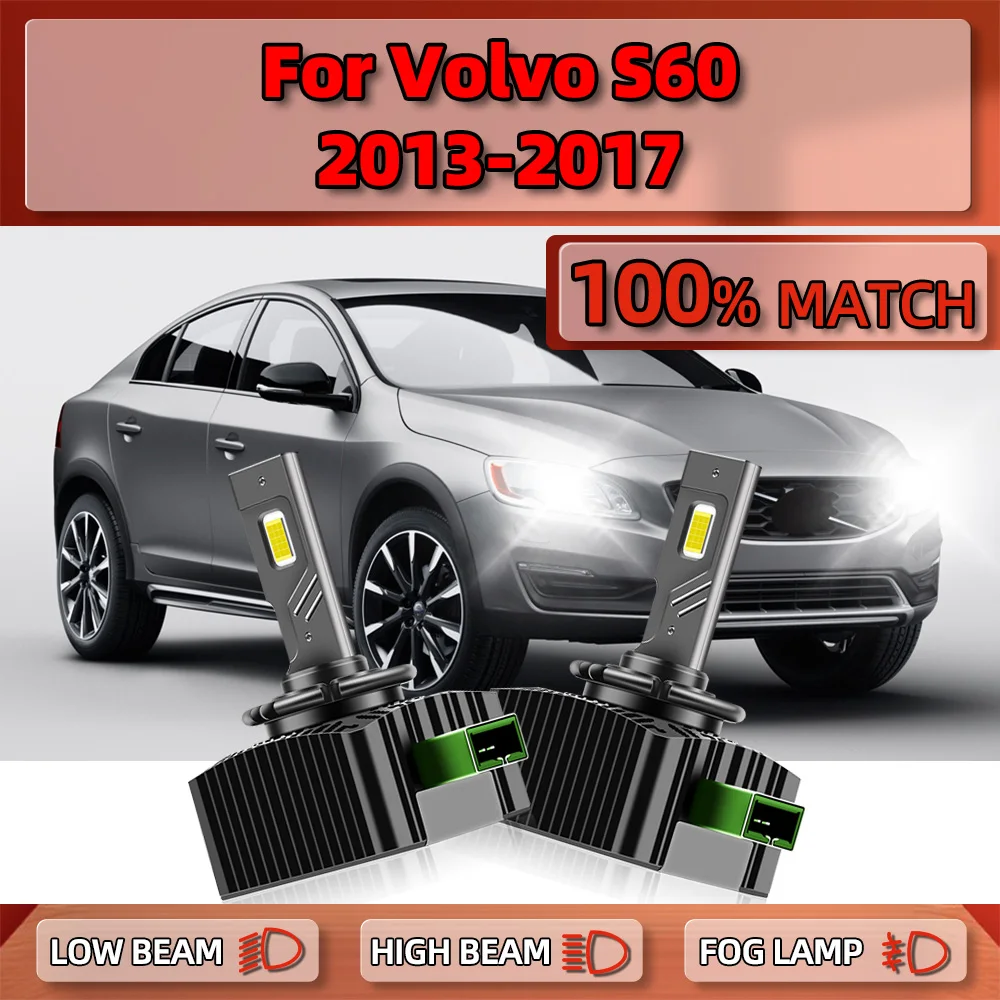 

2PCS LED Headlights Bulbs D3S Car HID Lights 25000LM Xenon Lamps 12V CANbus No Error For Volvo S60 2013 2014 2015 2016 2017