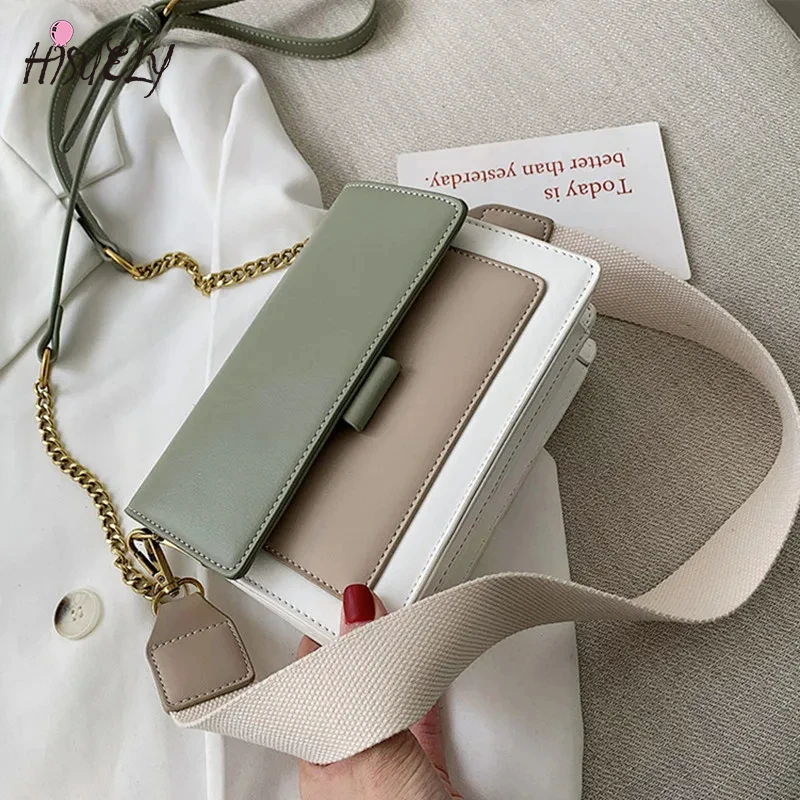 

Color-Block Crossbody Bags for Women Leather CrossBody Purses Fashion Designer Handbags Shoulder Bag Small Size Flap Bag Travel