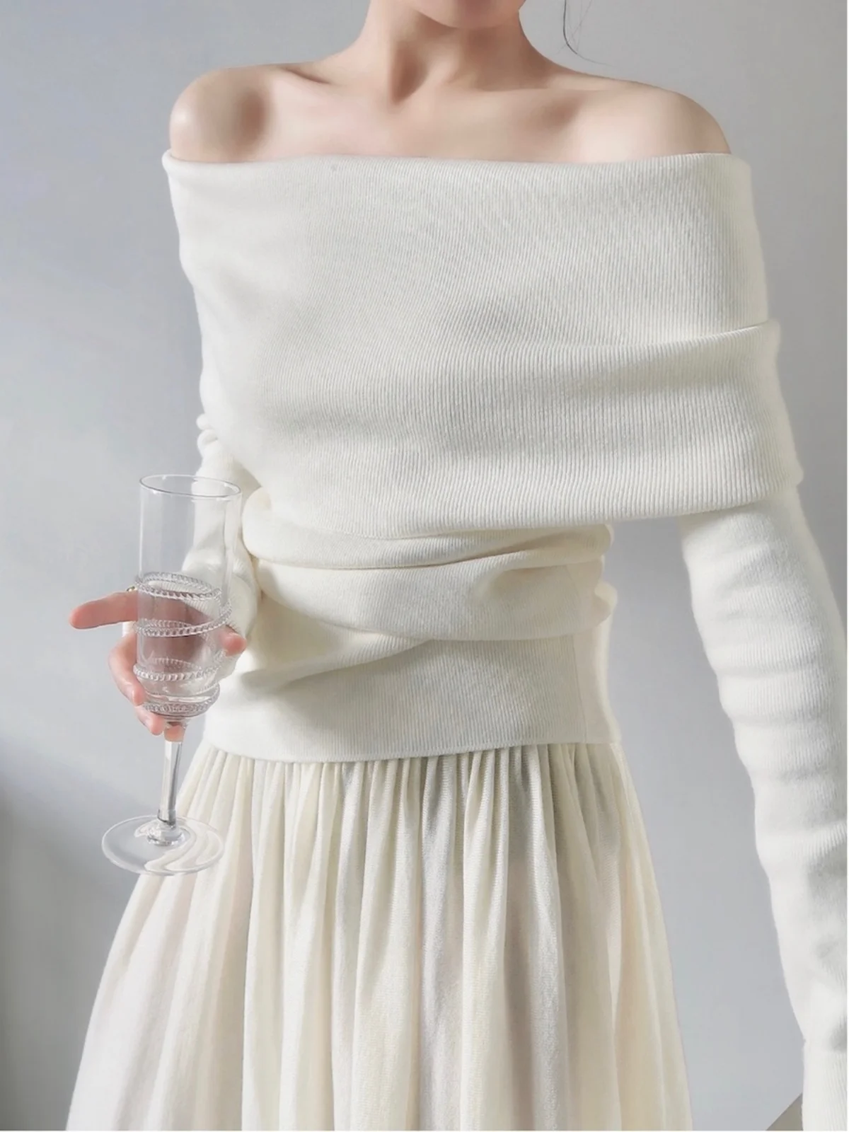 

Ele Slim Fit Long Sve Knitwear One oulder Design Faionable Meticulous Workmanip Comfortable to Wear Autumn Season