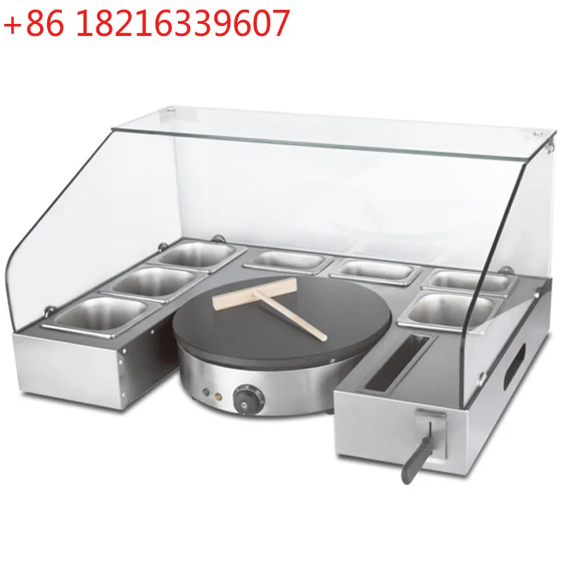 YAO Pancake oven workbench Crepe Maker With Serving Station 1 Plate Non Stick Electric Pancake Making Machine