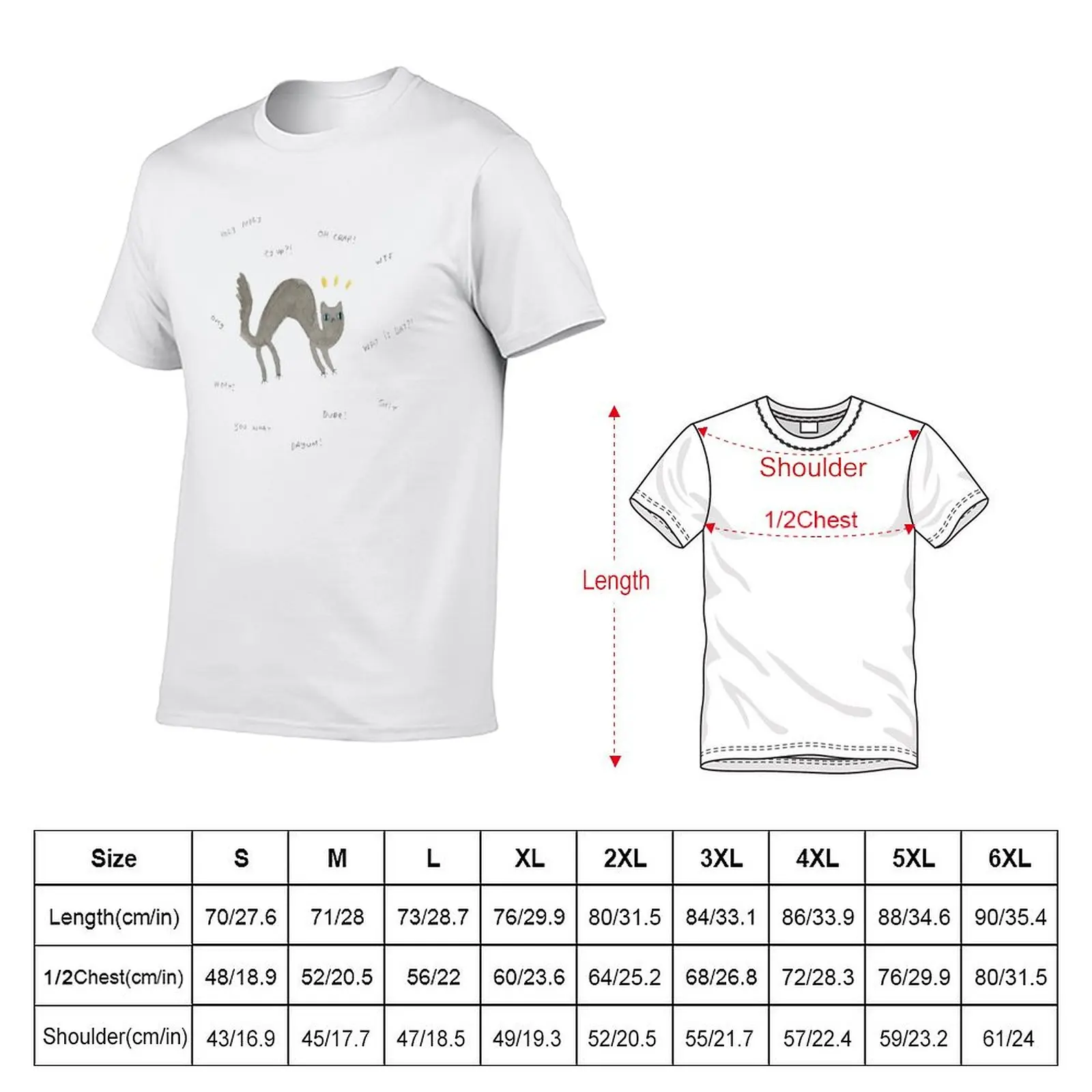Scaredy Cat T-Shirt T-shirts oversize oversized t shirt man clothes funny shirt cotton t shirts for men cotton