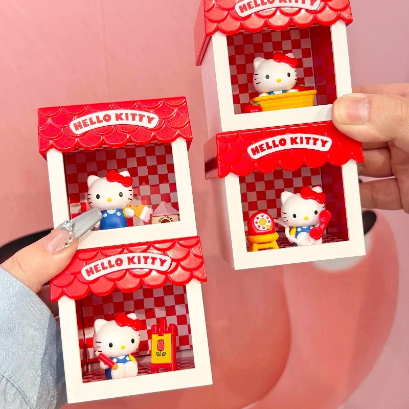 

Sanrio Anime Figures Hello Kitty Blind Box Toy Fun House Series Cute Model Toys Collection Ornament Girls Birthday Gifts