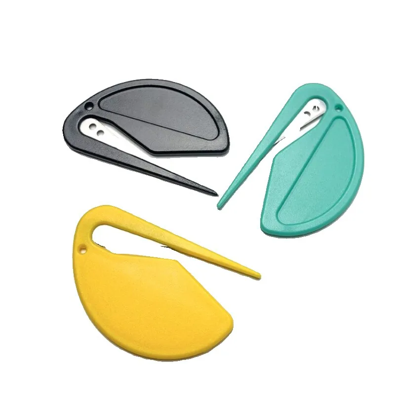 Portable Mini Letter Opener, Safety Hidden Blade Envelope Slitter, Utility Box Cutter for Office Home Use, 5 Colors