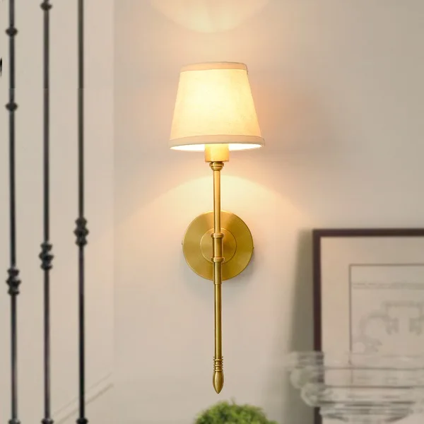 American style, all copper, wall lamp, bedroom, bedside, mirror, simple