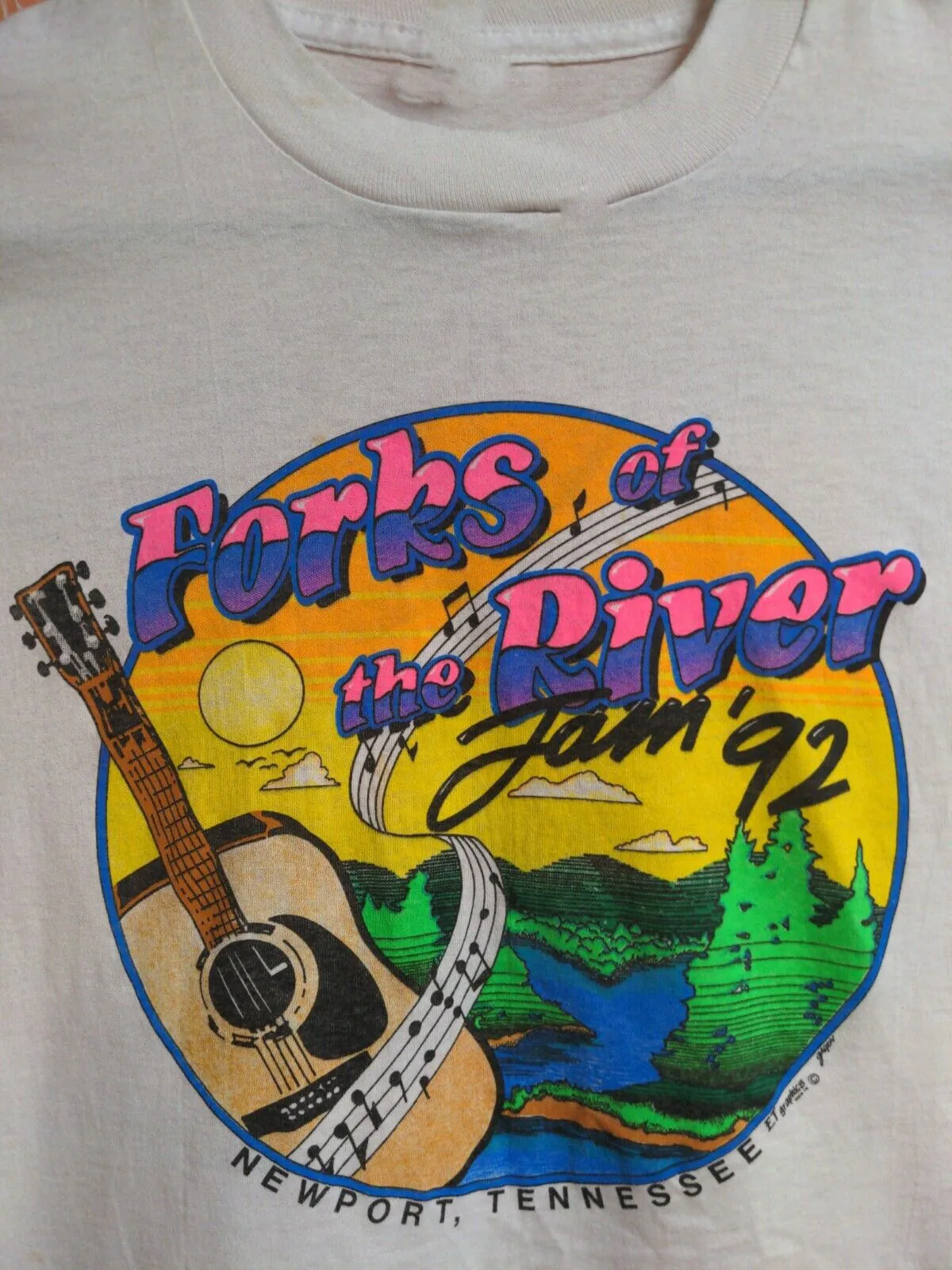 Forks Of The River Jam 1992 Travis tritt T Shirt White Size S-4XL CG365