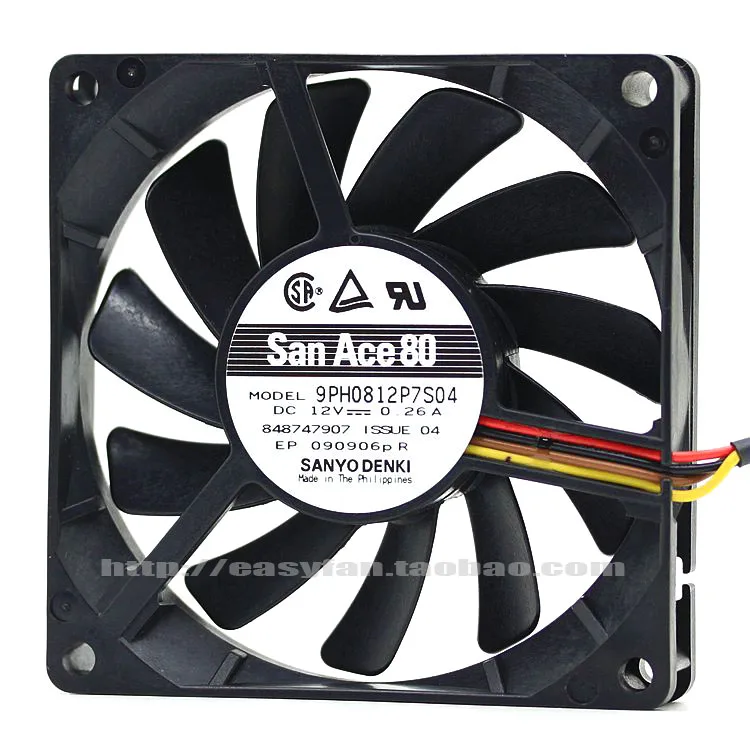 

НОВЫЙ SANYO DENKI SAN ACE 8 см, тонкий, 4 линии, 8015 ШИМ, контроль температуры, ШИМ, двойной шарикоподшипник, 9PH0812P7S04, охлаждающий вентилятор