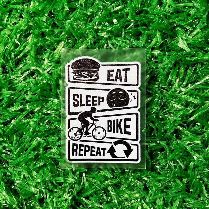 1PC Eat Sleep Bike Repeat Bicycle Frame Stickers Waterproof MTB Bike Handlebars Top Tube Vinyl Decals Motorcycle Accessories