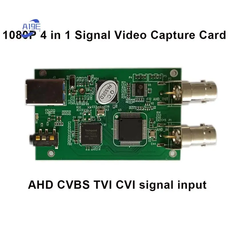 

A19E-AHD CVBS CVI TVI To USB Video Converter AHD Audio Video Capture Card Module 1080P Analog HD Drive Free With Loop Out