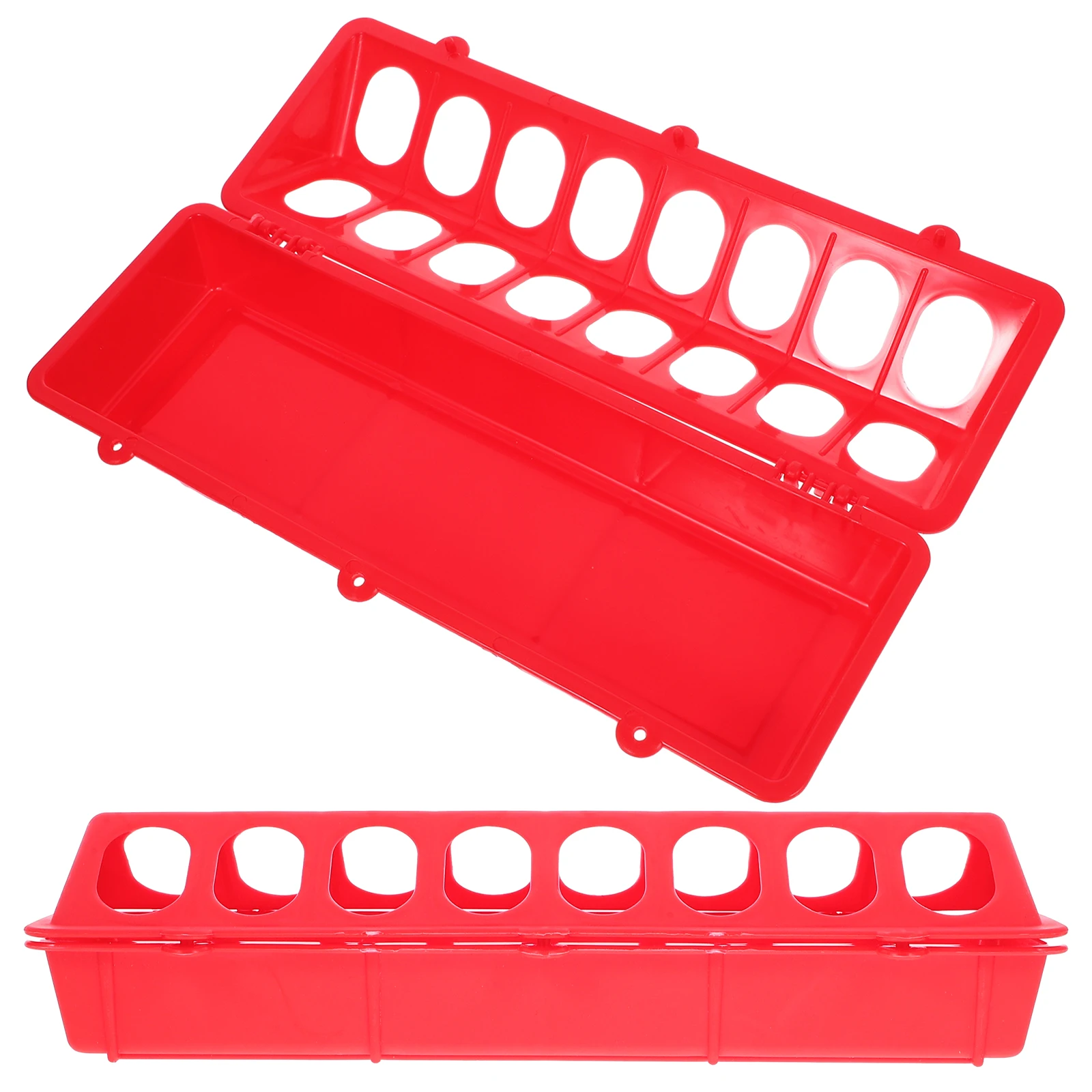 

2pcs Automatic Chicken Feeder Durable PP Poultry Water Trough Small Bird Cage Food Container Yellow Slot Design
