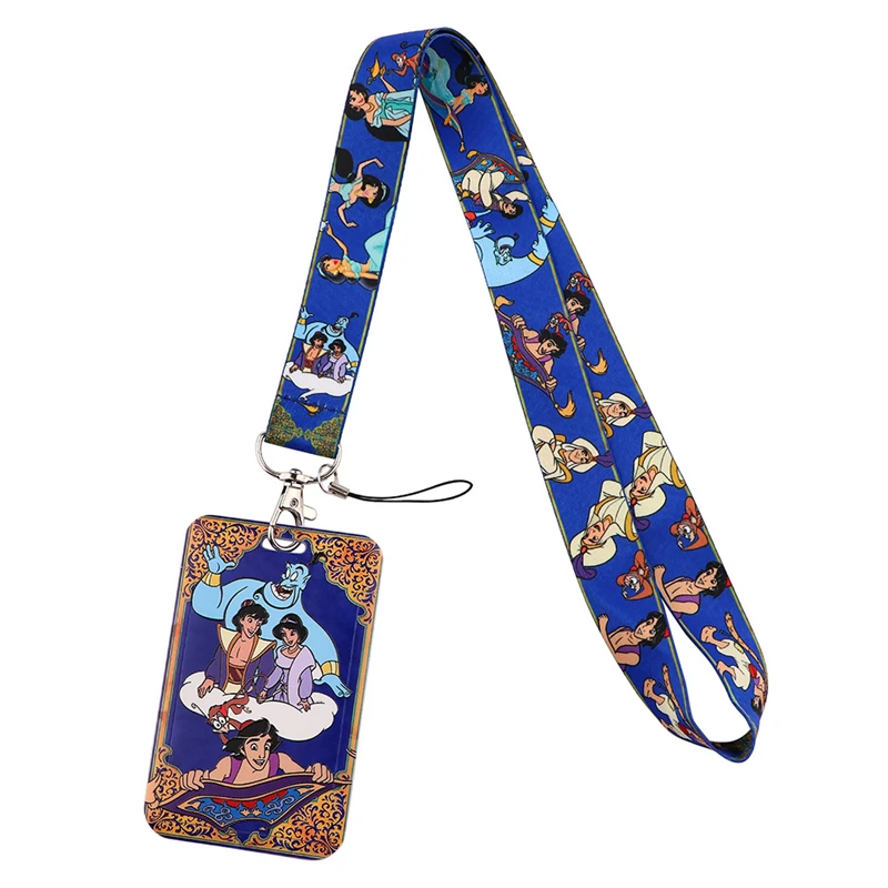 Aladdin and the magic lamp Art Cartoon Anime Fashion Lanyards Bus ID Name Work Card Holder Accessories Decorations Kids Gifts