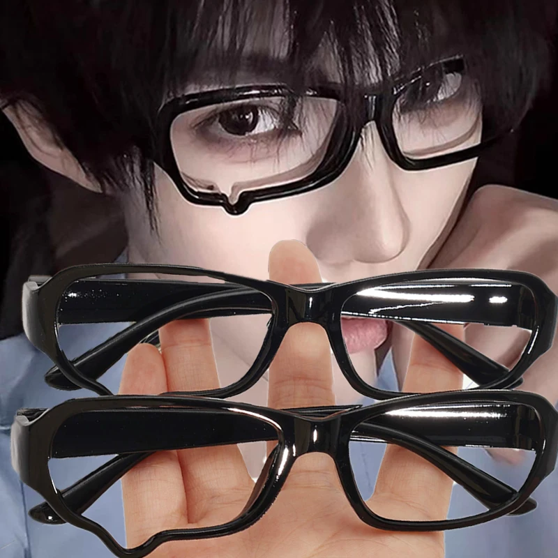 2pcs 2025 New Anime Crying Dripping Tears Glasses Unisex Black Eyeglass Frame Retro Kawaii Fashion Halloween Cosplay Accessories