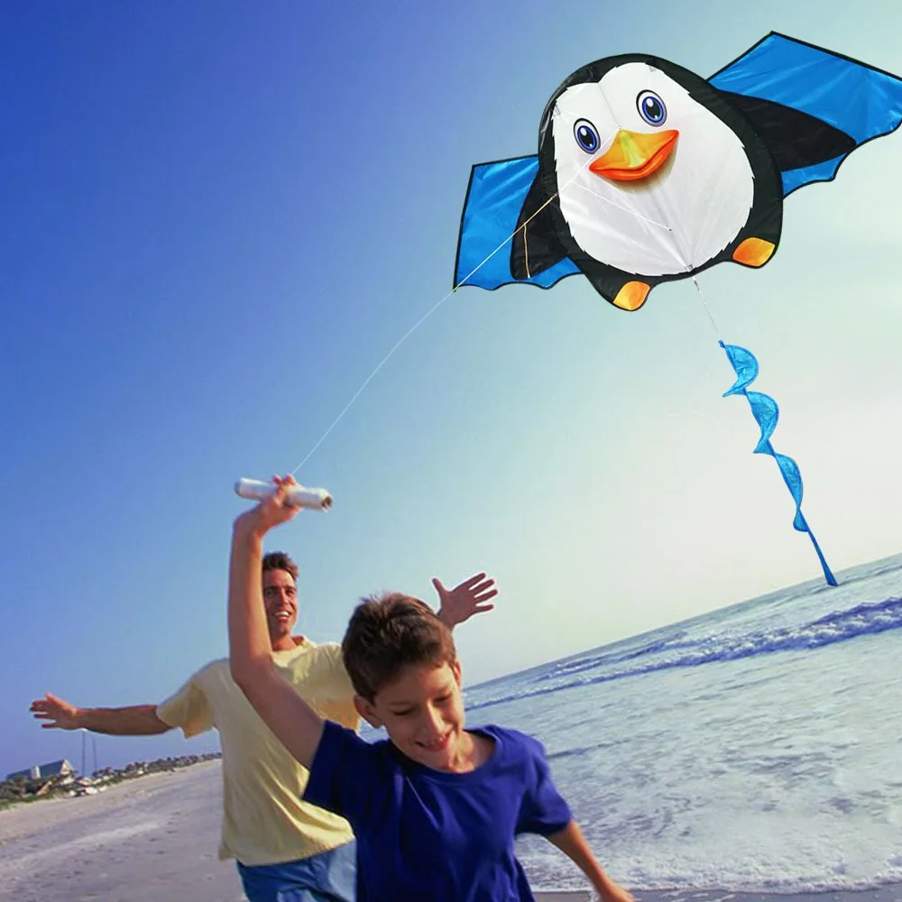 Nuevo cometa de dibujos animados de cola de 1,6 m, cometa de color fácil de volar para niños, regalo grande, juguete volador de plástico, mejora la coordinación