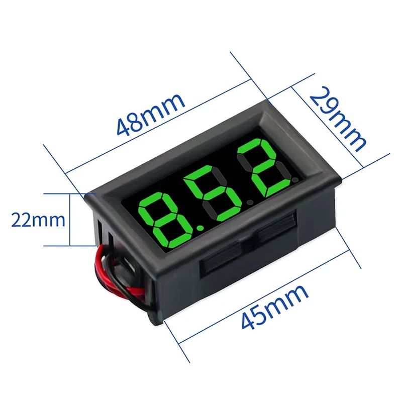 Digital Voltmeter DC 4.5V to 30V Digital Voltmeter Voltage Panel Meter Red For 6V 12V Electromobile Motorcycle Car