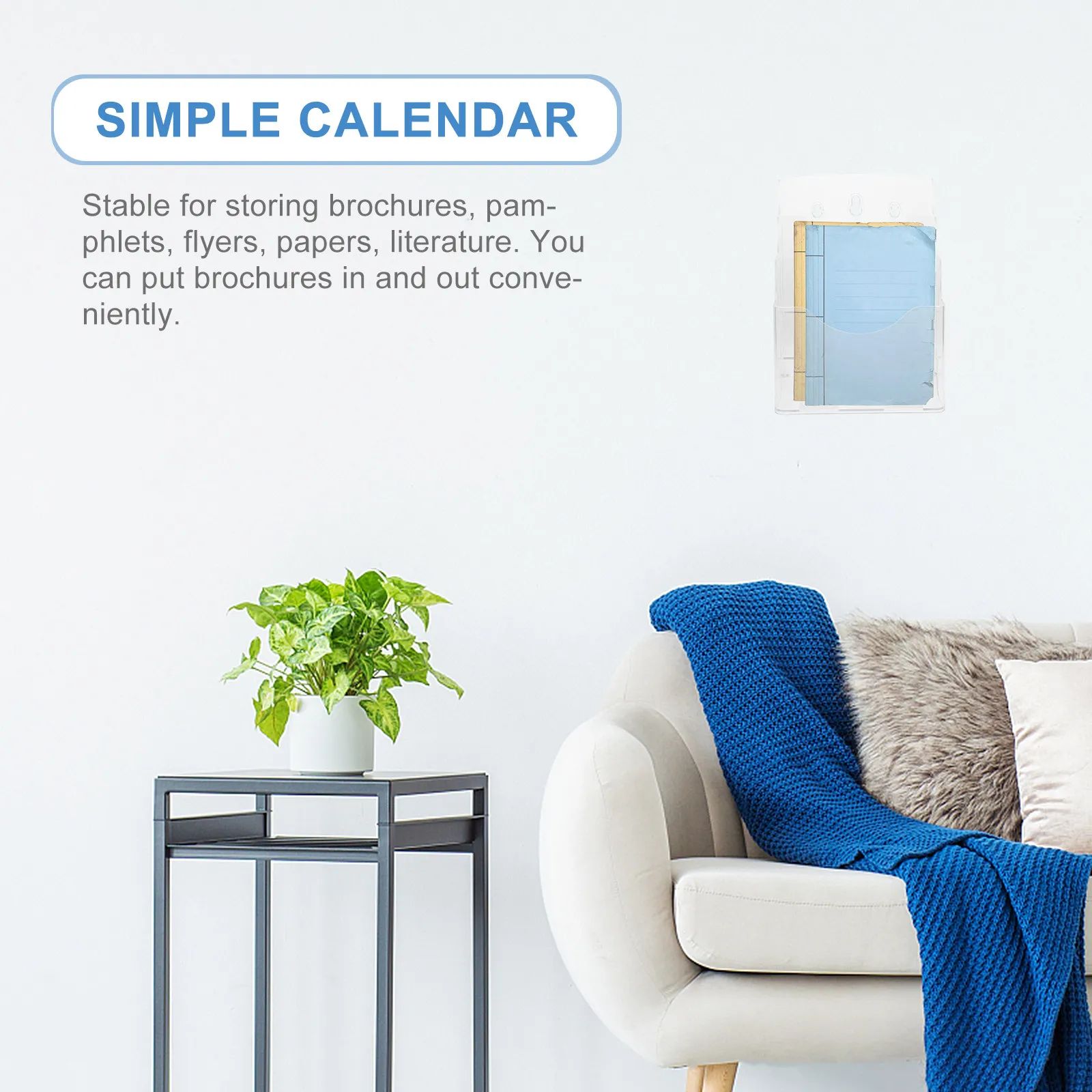 File Rack A5 Desktop Document Stand Wall Mount Brochure Holder Pamphlet Organizer Clear Office Storage Rack for Files Books and