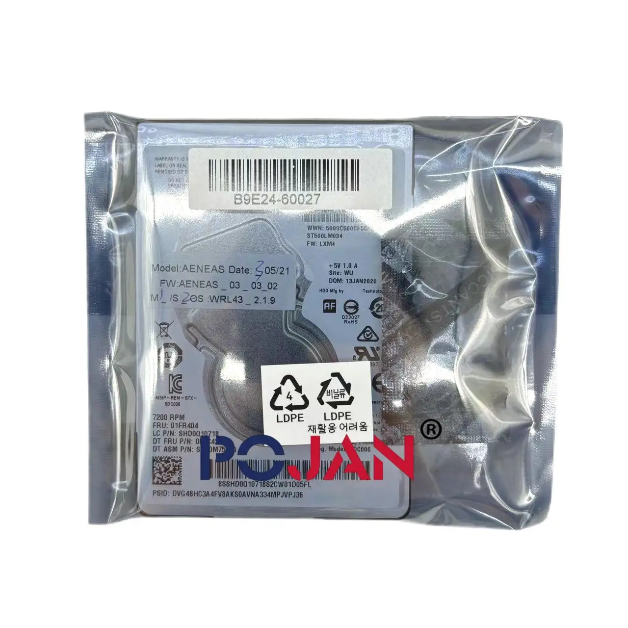 POJAN B9E24-67030 Hard Disk Drive Compatible with Designjet T3500 MFP # 764 500G HDD W/FW NEW Plotter Parts