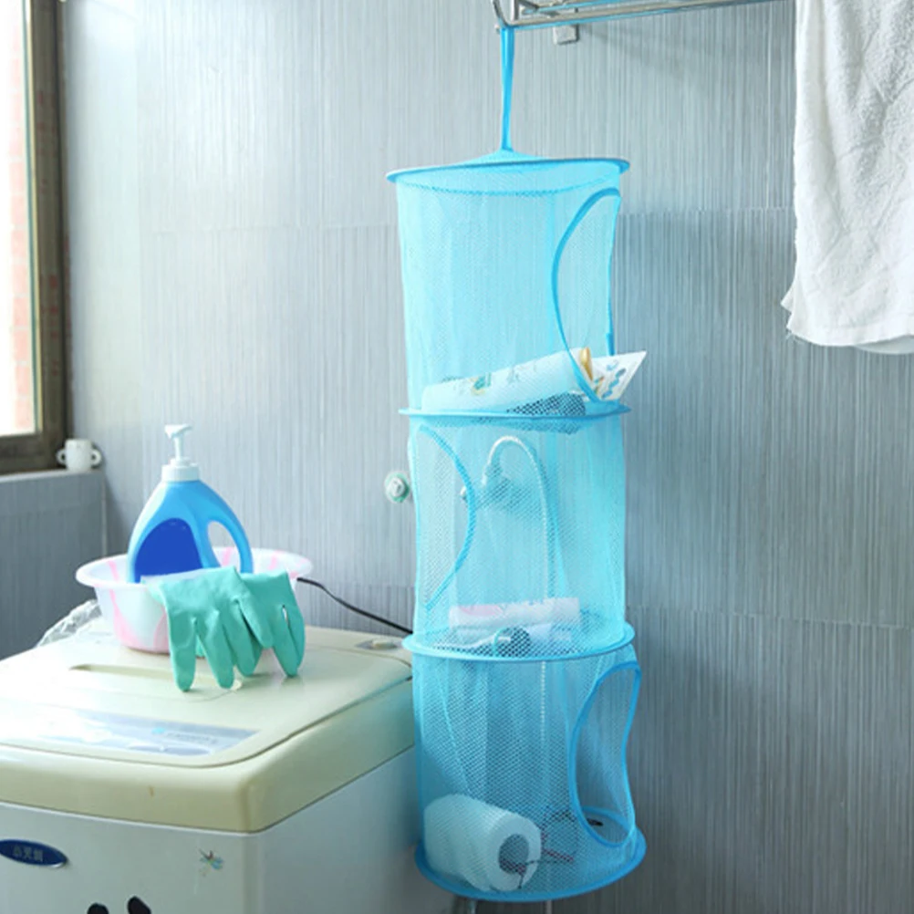 

Collapsible Hanging Storage Cage Mesh Bags Net Fold Toy Polyester Dormitory Bed Basket