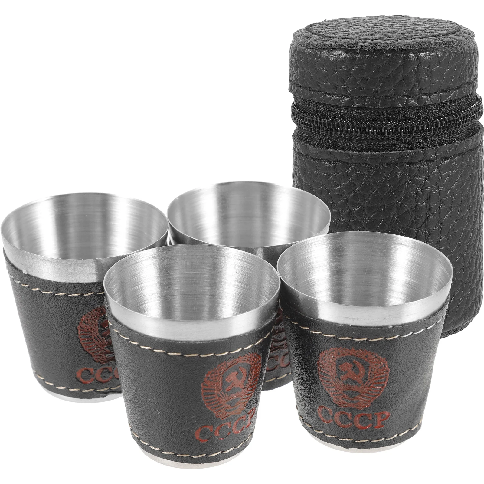 

4 Pieces Convenient Water Cup Mini Glasses Small Stainless Steel Measuring Cups Portable Camping Mug For Liquor Whiskey