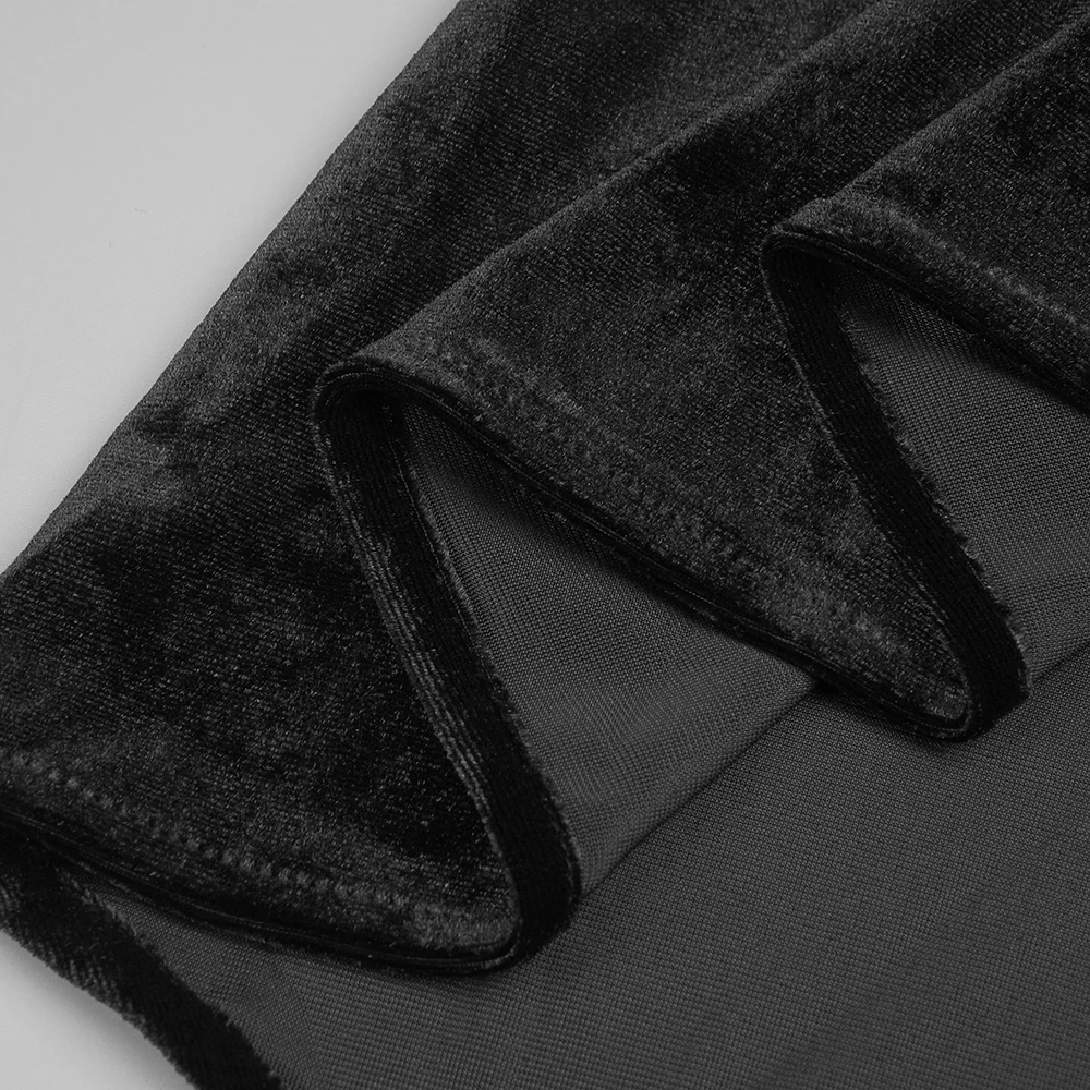 ชุดเดรสยาวคอวีลึกกํามะหยี่หรูหราพร้อมประดับดอกไม้ 3 มิติ – ชุดราตรีนางเงือกเปลือยหลัง