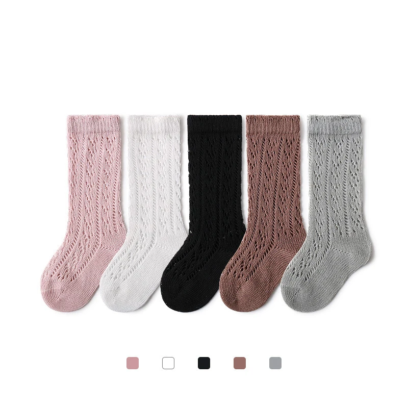 New Summer Baby Boys Girls 0-3 Years Openwork Fishnet Cotton Mid-Calf Socks Breathable Loop Hollow Out Mesh Socks