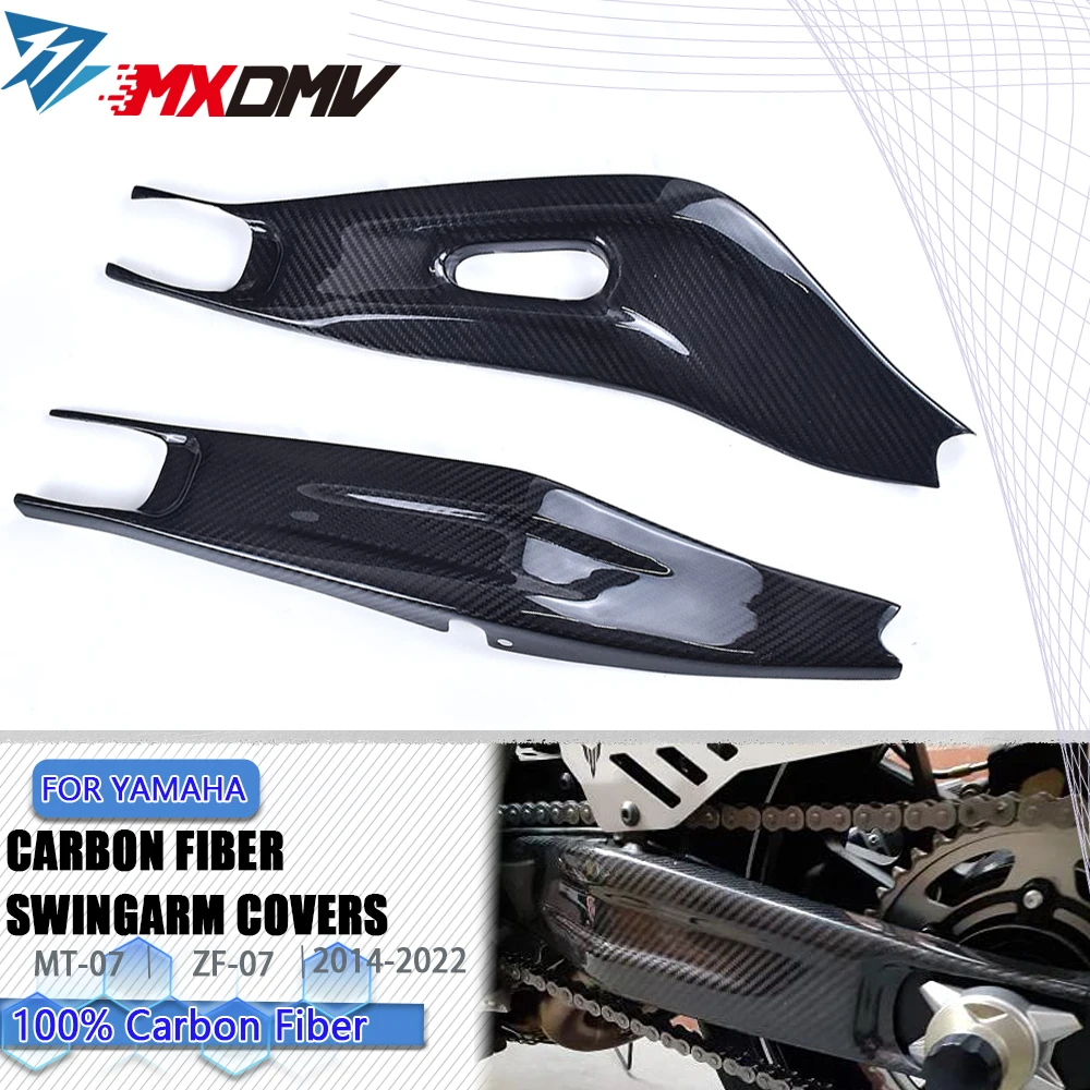 100% 3k Carbon Fiber Decorative Strips Modified Swingarm Protection Cover for YAMAHA MT07 FZ07 MT-07 FZ-07 2013-2022