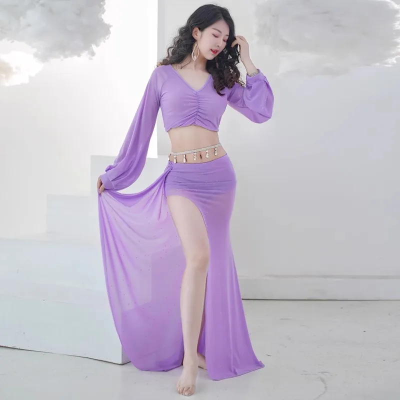 Customized Belly Dance Costumes Practice Dress Sexy Palace Set Oriental Dancewear Performance Clothes Group Class Suit for Women