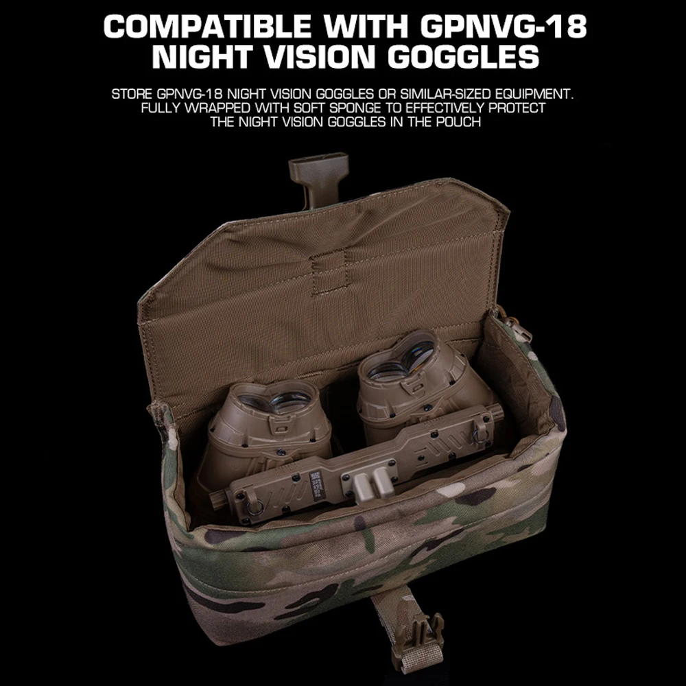 タクティカル GPNVG-18 ポーチ保護収納バッグ ナイトビジョンゴーグルポーチ レンジャーグリーン パッド入り MOLLE 耐衝撃 NVG ポーチ