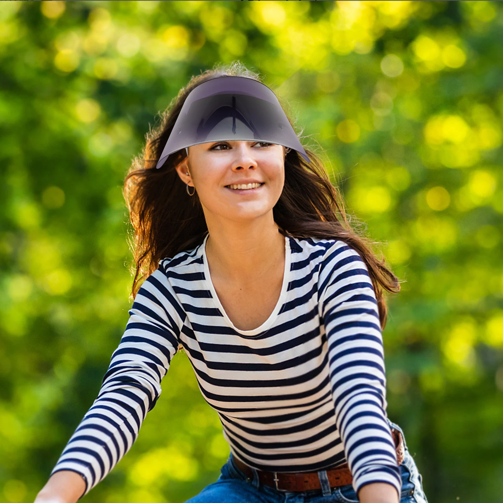 

Unisex Sun Hat Outdoor Ultraviolet-Proof Sun Block Fashion Shield Headwear for Outdoor Travel Riding (Blue Double Ring Type