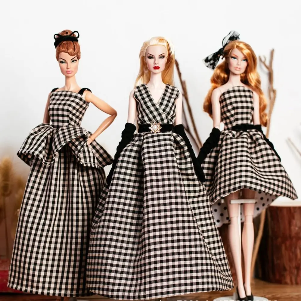 European Fashion Doll Clothes Suit Luxurly Exquisite Black Lace Dress Set 6 Styles Collector Gifts