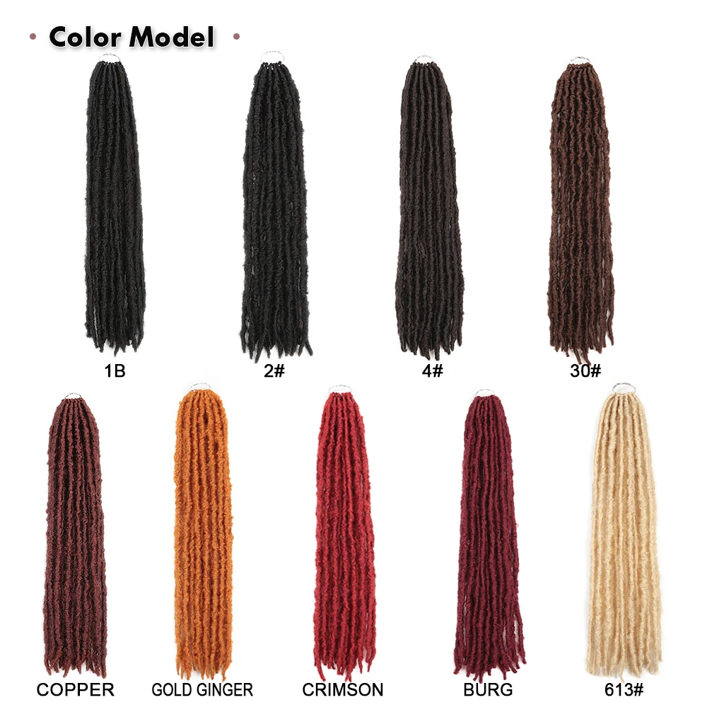 Sintético macio Locs crochê cabelo para mulheres negras, fechaduras borboleta natural, falso tranças, novo, 24"