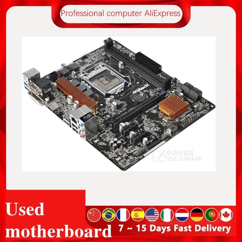 For ASRock H110M-HDV Original Used Desktop Intel H110 DDR4 Motherboard LGA 1151 USB3.0 SATA3