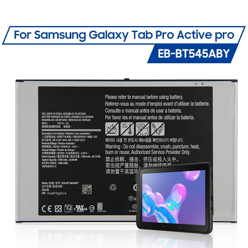 

Replacement Battery EB-BT545ABY 7600mAh For Samsung Galaxy Tab Pro Active pro T545 SM-T545