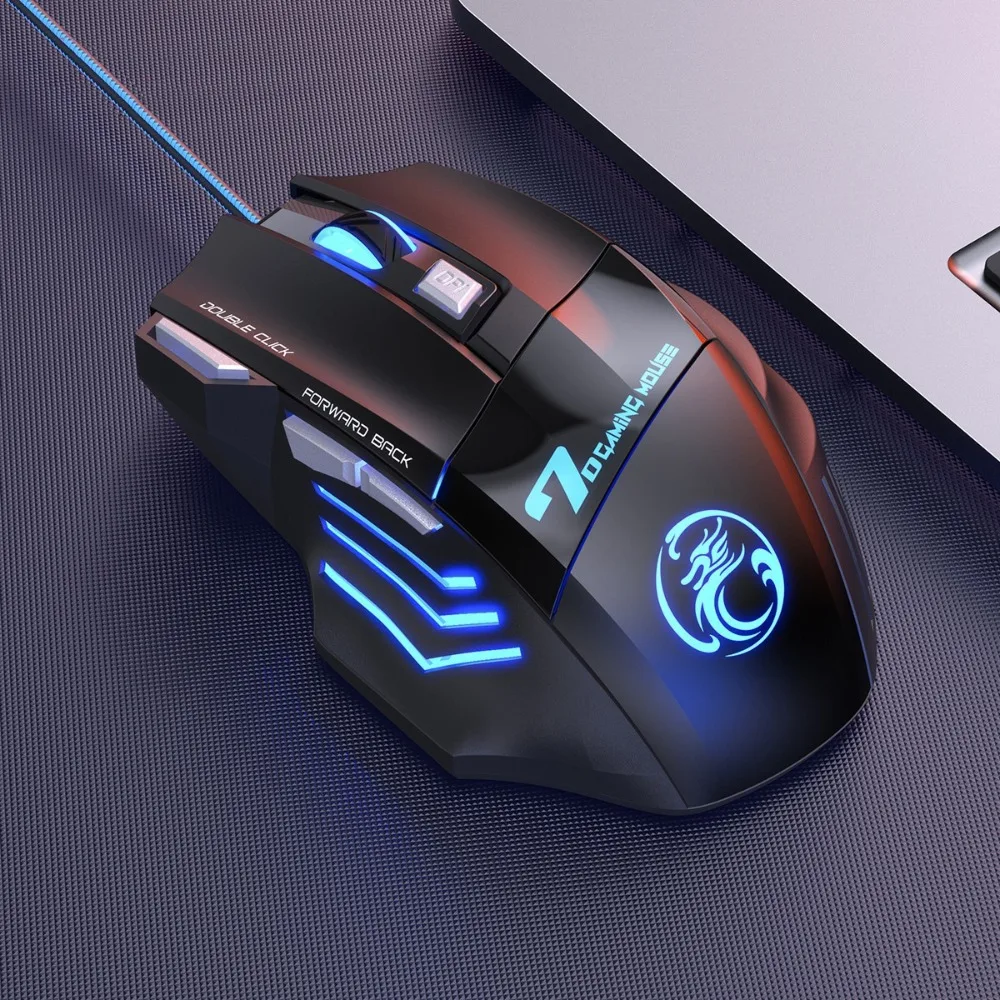 Ergonomic Gaming Mouse Wired USB 5500 DPI LED Backlight 7 Buttons for PC and Laptop Gamer Accessories