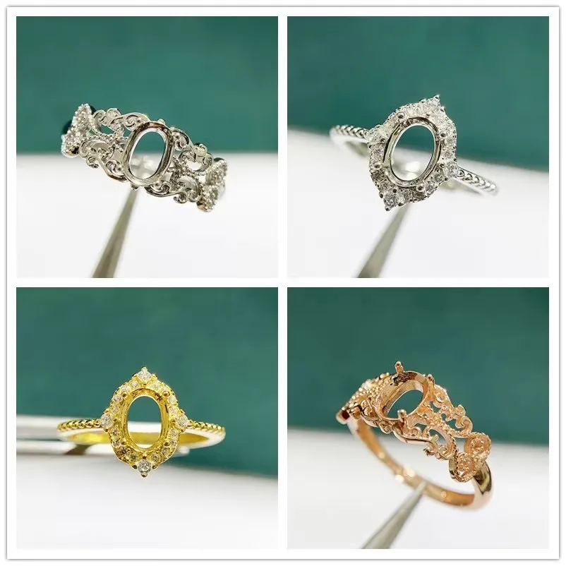 

MeiBaPJ 5 мм * 7 мм эллиптический камень стерлингового серебра 925 пробы модные кольца с цирконами держатель DIY пустая поддержка для женщин изысканные очаровательные ювелирные изделия