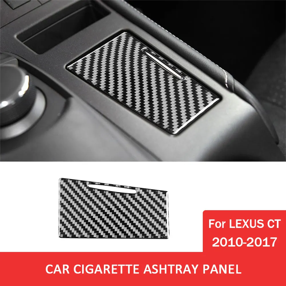 

Car Cigarette Ashtray Panel Trim Sticker Decoration for Lexus CT 2010-2017 Carbon Fiber Decal Cover Auto Interior Accessories