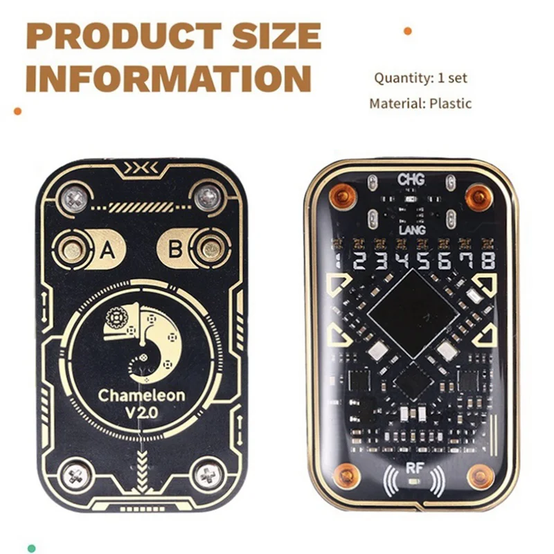 JABS-Chameleon Ultra V2.0 RFID Смарт-чип-эмулятор + 6Xcuid Брелок 125 кГц 13,56 МГц Декодирование карт NFC Дубликатор
