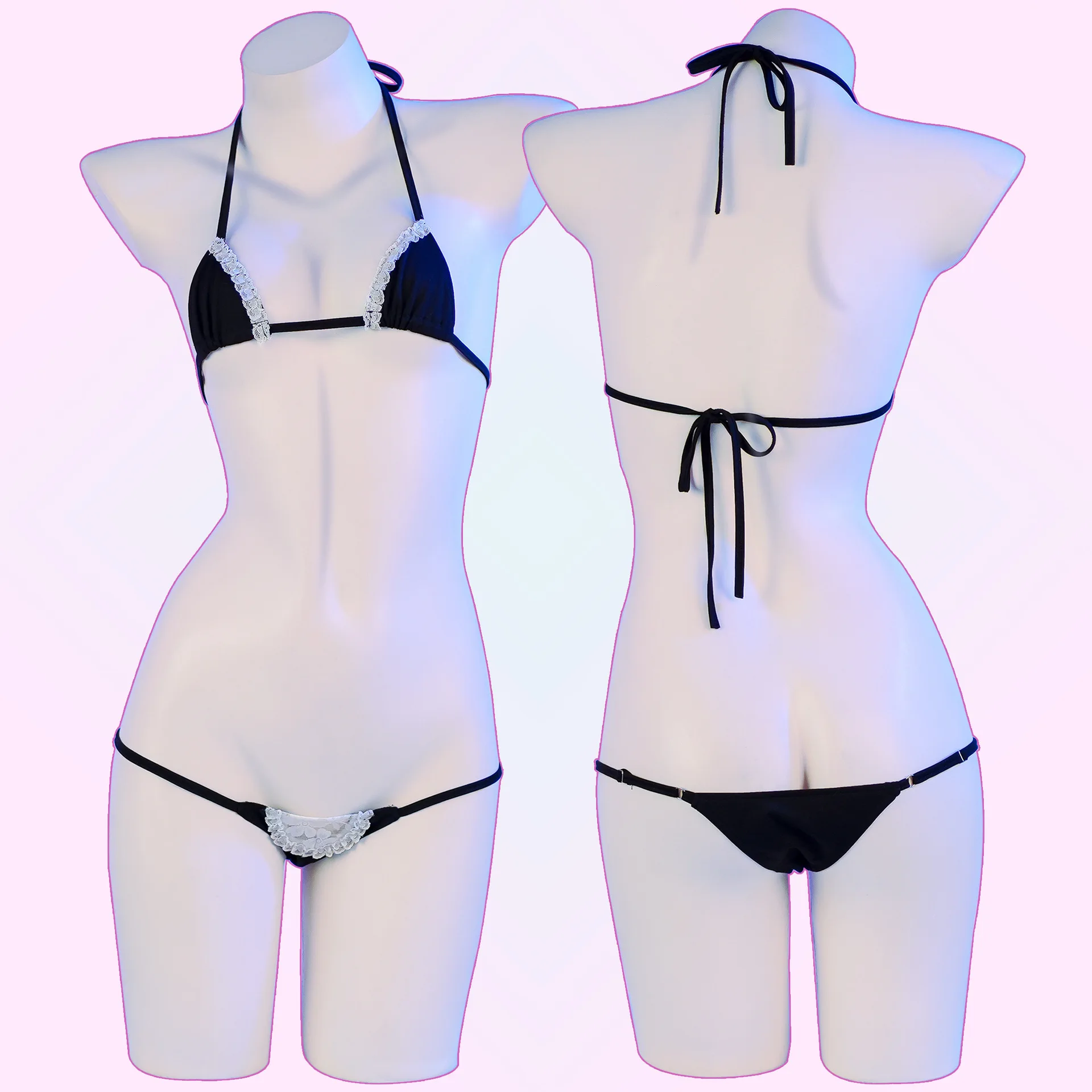 

Сексуальное нижнее белье, женское привлекательное нижнее белье в трех точках для косплея, милая форма горничной, бикини, кошка, аниме, забавное сексуальное нижнее белье, Черное женское