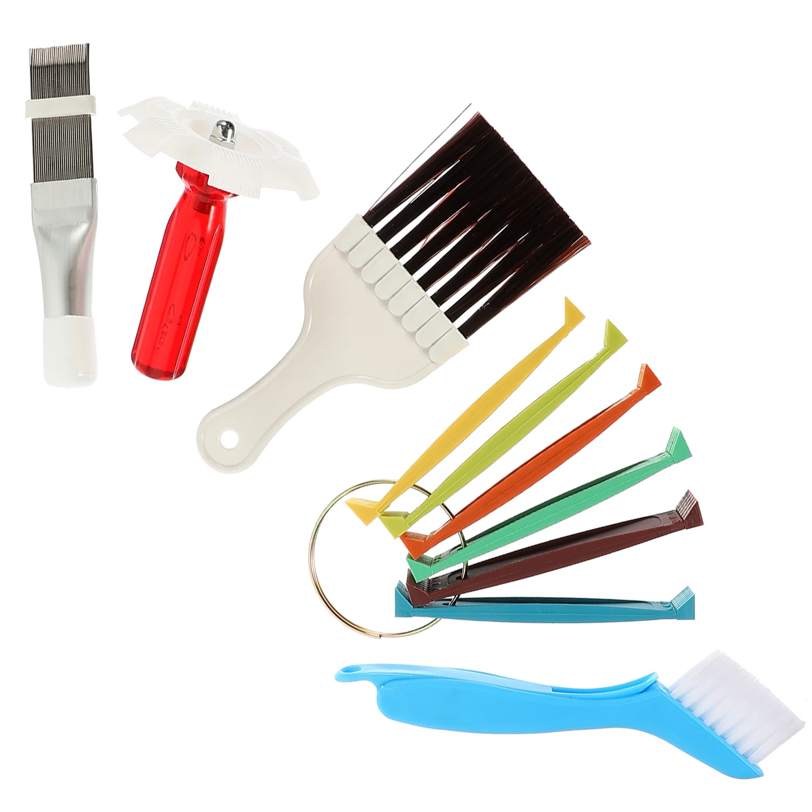 AC Condenser Brush Air Conditioner Fin Comb Tool Five Piece Set Radiator Cleaning Cleaner for Metal Plastic Straightening