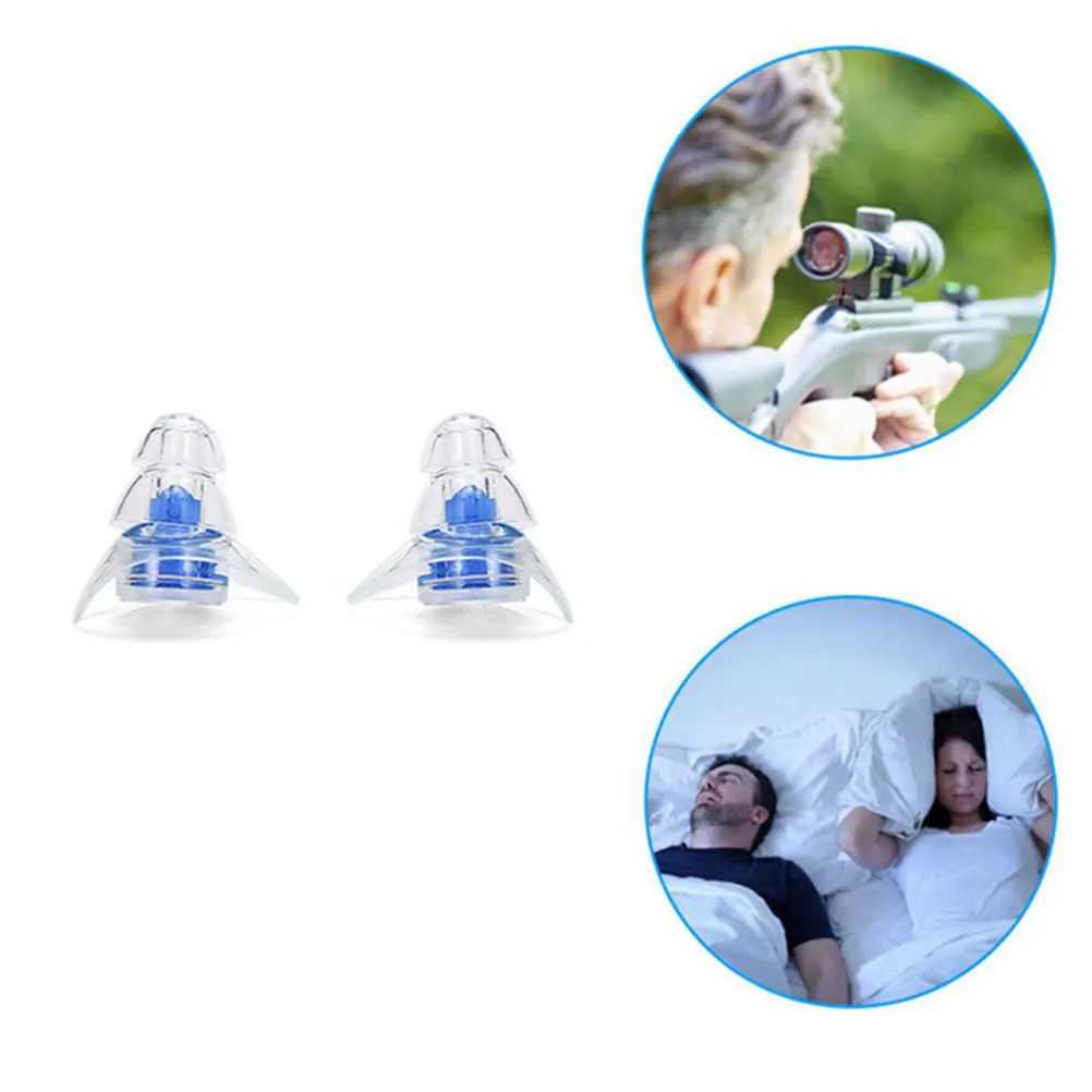 

1Pair Reusable Silicone Ear Plugs Lightweight Ergonomic Noise Reduction Earplugs for Sleeping Travel Construction Musician