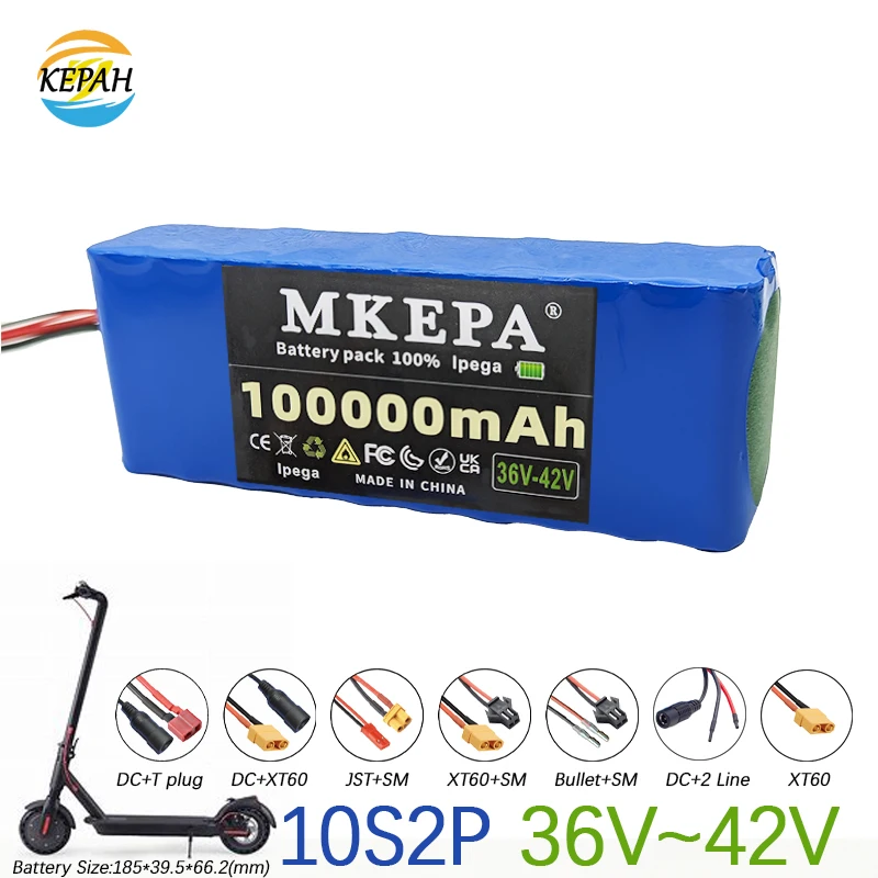 10S2P 36V 100000mAh 36V Electric Scooter Battery Lithium Electric Scooter 500W Electric Scooter Battery 36v 10S2P Battery